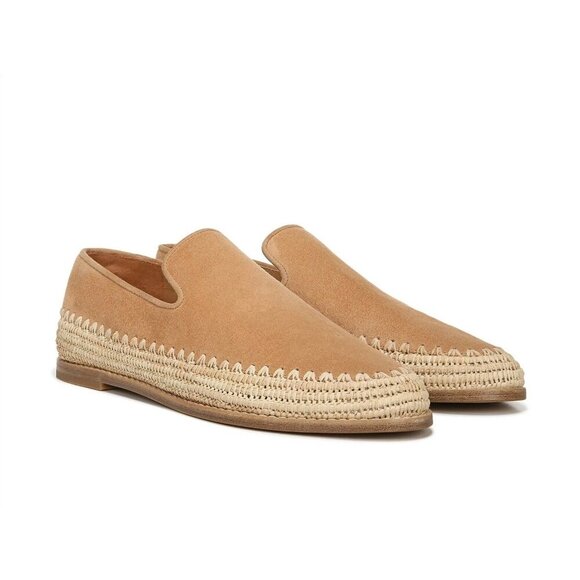 Vince Jalen Suede Leather Espadrille Loafers Womens Size 9M Roasted Cashew Boho - Picture 1 of 11